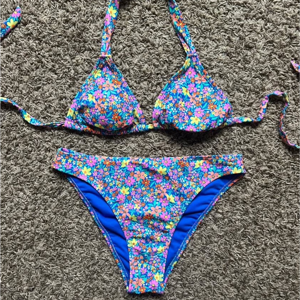 No Boundaries Blue Floral Two-Piece Bikini